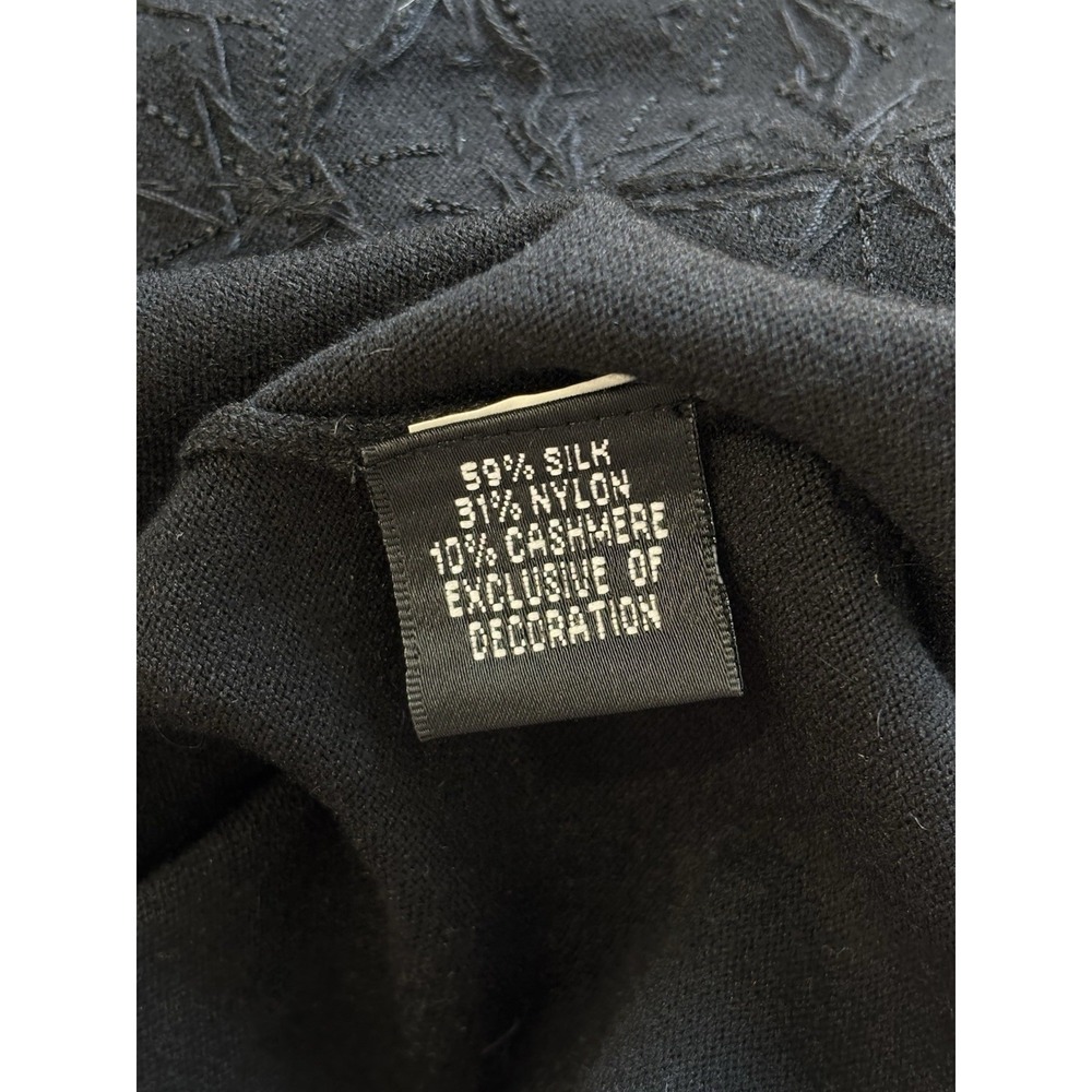 Ellen Tracy Company Black Beaded Silk Cashmere Blend Sleeveless V Neck Top NWT - Picture 8 of 10